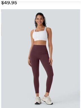 HALARA High-Waist Leggings in Plum